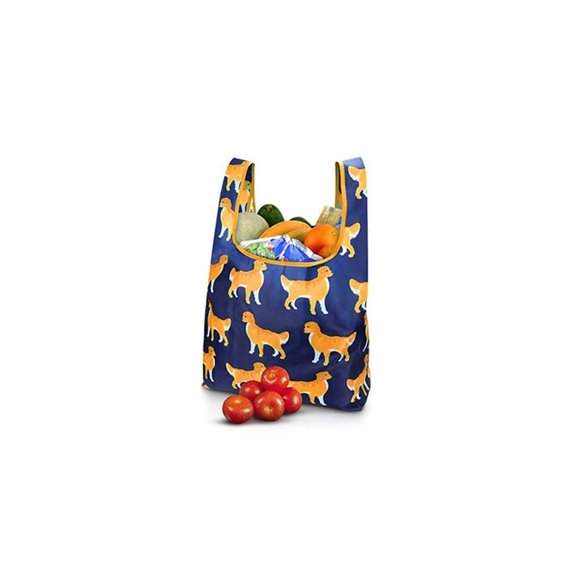 6 Pack Dog Patterned Reusable Grocery Bags Lightweight Durable Shopping Bags - Picture 6 of 6